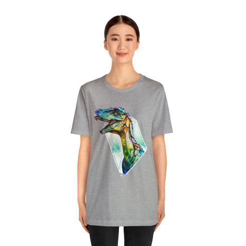 Stained Glass Velociraptor - Short Sleeve Tee